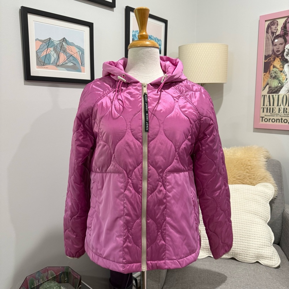 Pink Quilted Hooded Jacket